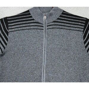 Red Ape Sweater Adult 4X Big Tall Grey Stripe Full Zip Long Sleeve Mock Meck Men